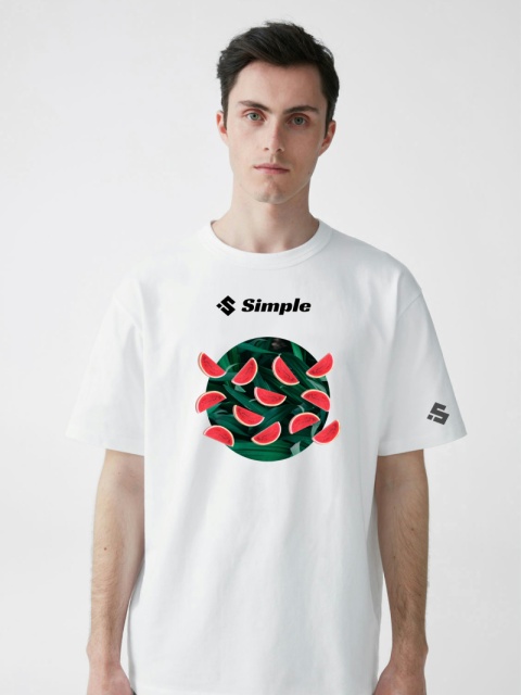 Koszulka męska Watermelon Biała Regular od Simple